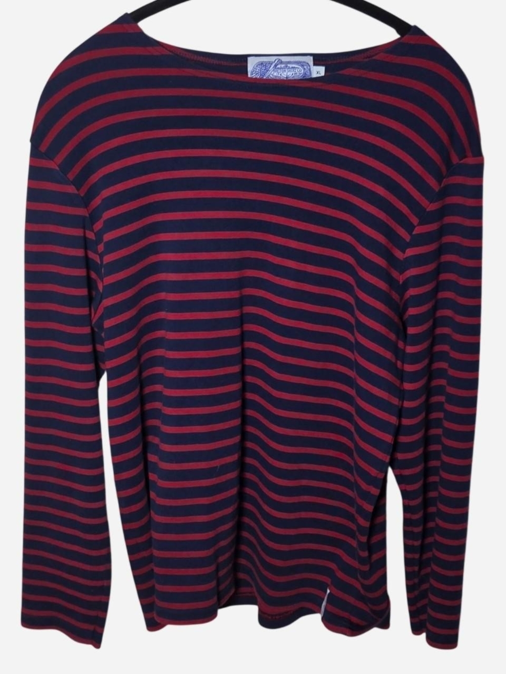 Breton Shirt Co Thick Cotton Striped Top XL Red Navy Blue Striped Preppy